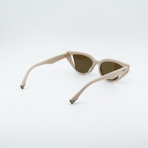 Fendi FE40009I 57J Sunglasses Shiny Brown Cat Eye Frame, Brown Lenses main image 6